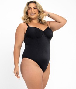 Mai� Meia Ta�a Plus Size Dilady Banho de Mar Beach Plus (621517) Preto