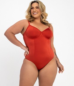 Mai� Meia Ta�a Plus Size Dilady Banho de Mar Beach Plus (621517) Vermelho
