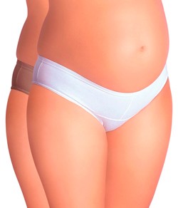 Kit 2 Calcinhas Gestante Cotton Love Secret 42301 Branco/Chocolate