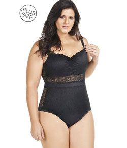 Body Amamenta��o Plus Size Mondress 20205 Com Renda
