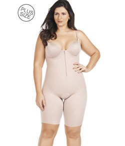 Body Modelador Plus Size Mondress 845RE Com Pernas e Z�per